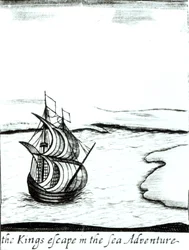 König Karl II. (1630-85) flieht aus England im Jahr 1651, veröffentlicht 1660